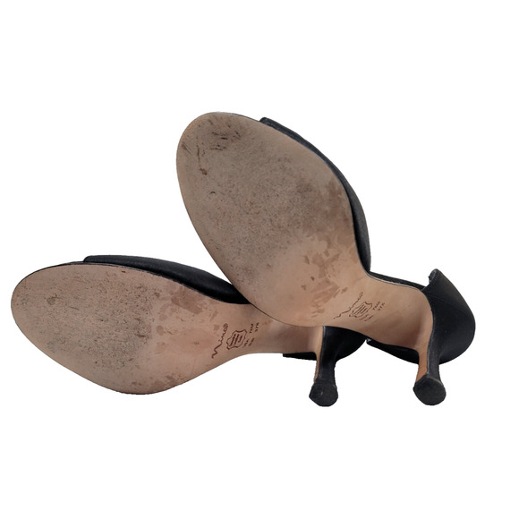 Nina Black Luster Satin Womens Heels Size 7.5M - Picture 5 of 7